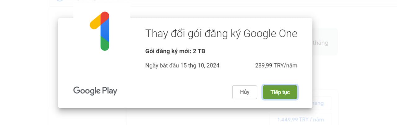 Tạo Hồ Sơ Thanh Toán Thổ Nhĩ Kỳ Và Tiến Hành Nhận 3 Năm 200Gb Google One Bước 9.1