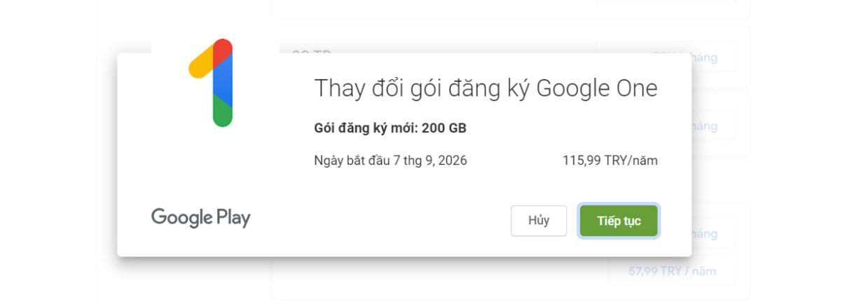 Tạo Hồ Sơ Thanh Toán Thổ Nhĩ Kỳ Và Tiến Hành Nhận 3 Năm 200Gb Google One Bước 9.2