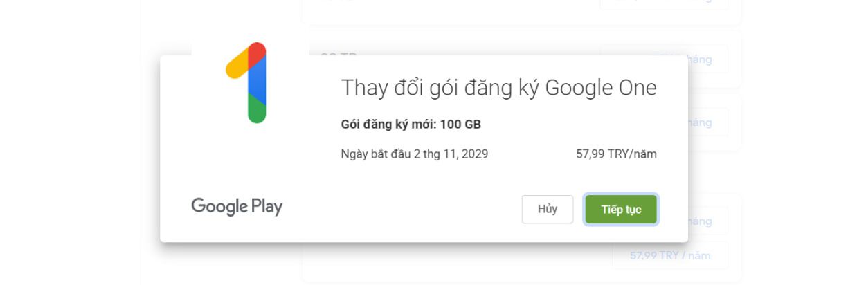 Tạo Hồ Sơ Thanh Toán Thổ Nhĩ Kỳ Và Tiến Hành Nhận 3 Năm 200Gb Google One Bước 9.3