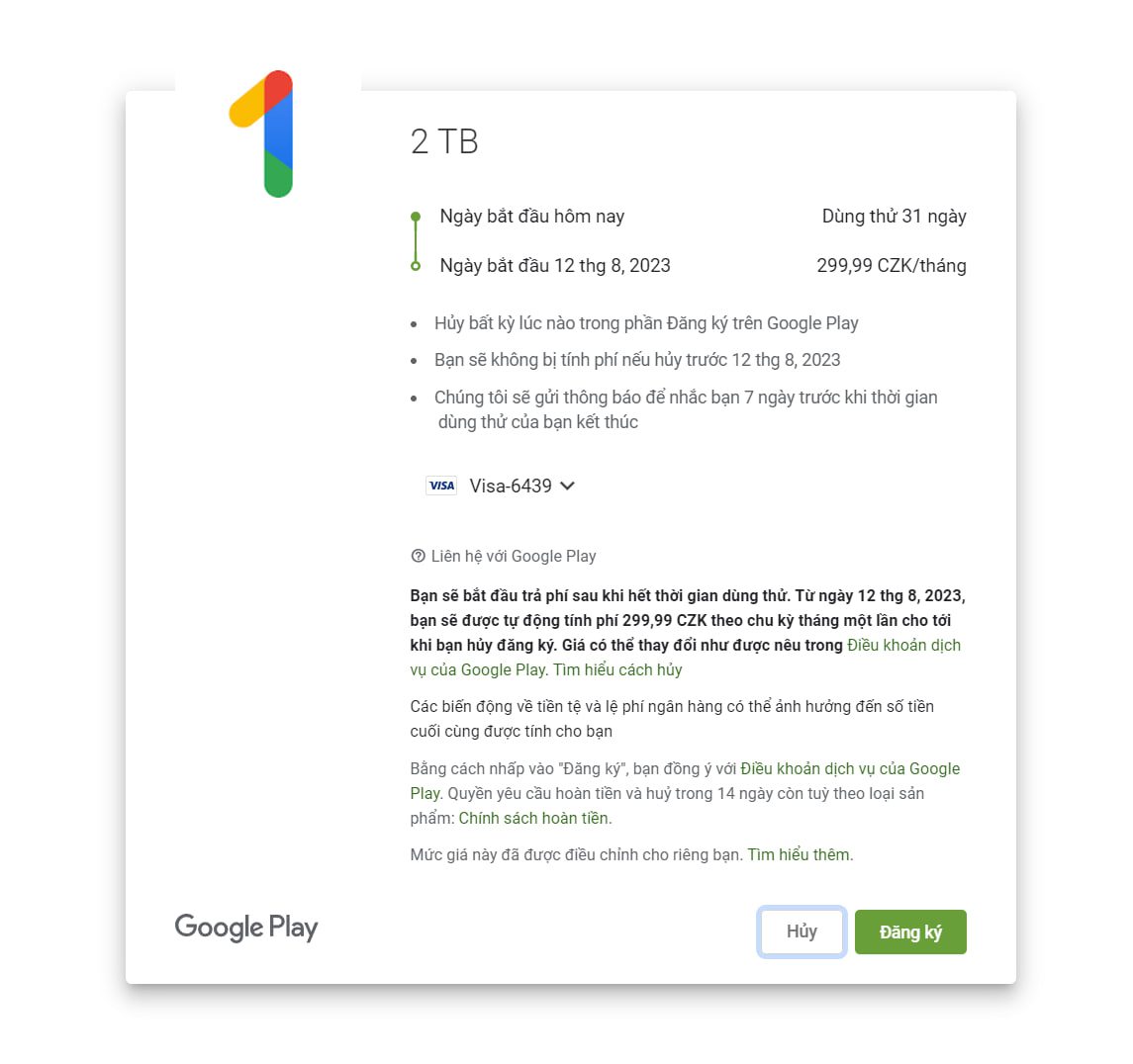 Nhận 1 Tháng Dùng Thử 2Tb Google One Miễn Phí Bằng Hồ Sơ Của Séc Bước 6.1