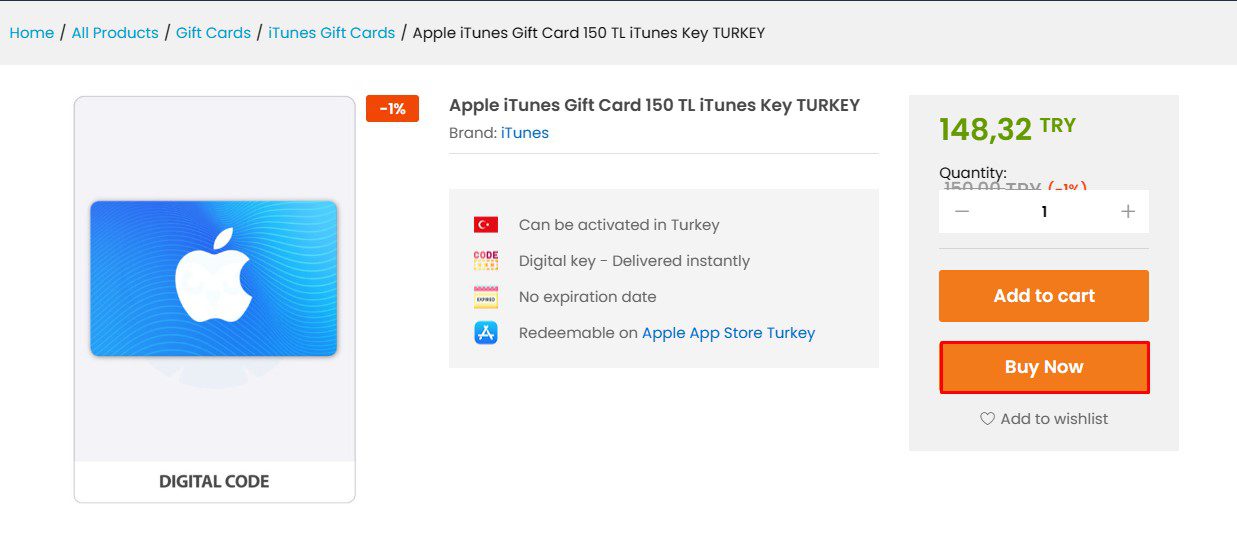 Mua Itunes Gift Card Thổ Nhĩ Kỳ Bước 2.1