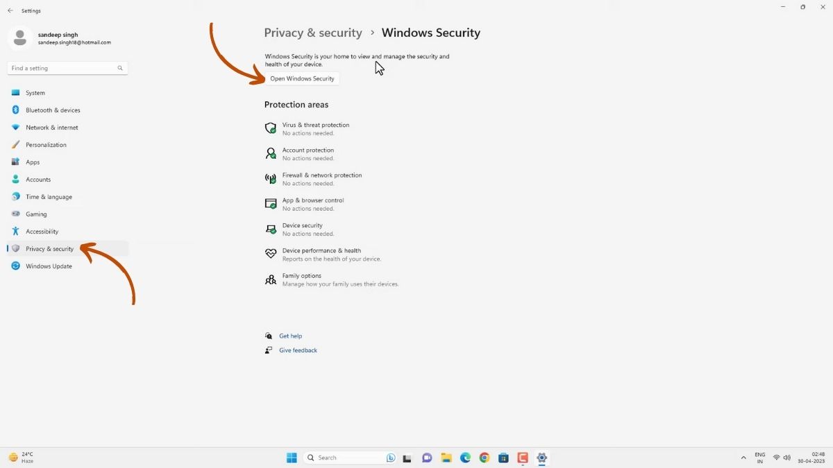 Tắt Phần Mềm Diệt Virus Windows 11 Nhanh Chóng - Bước 2