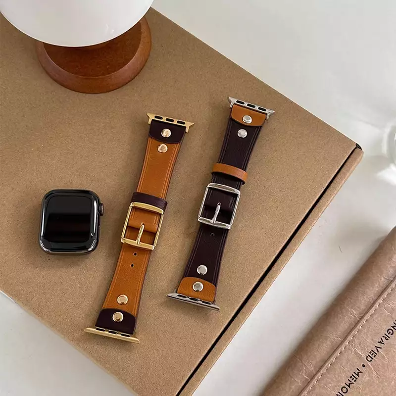 Day Apple Watch Retro Real Leather Strap Women Wrist Bracelet Iqazbgvhz