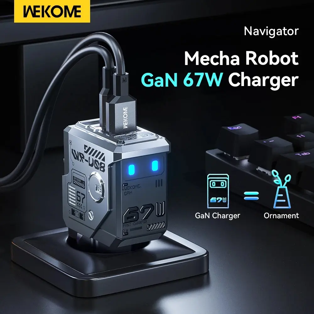 Wekome-robot-67w-gan-fast-charger-type-c-quick-charge-qc4-0-pd3-0-pps-fast